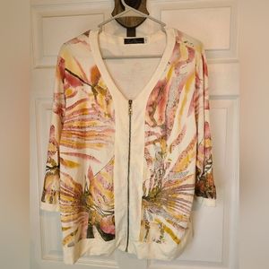 Travel Elegance Woman's Long Sleeve Full Zip Sweater